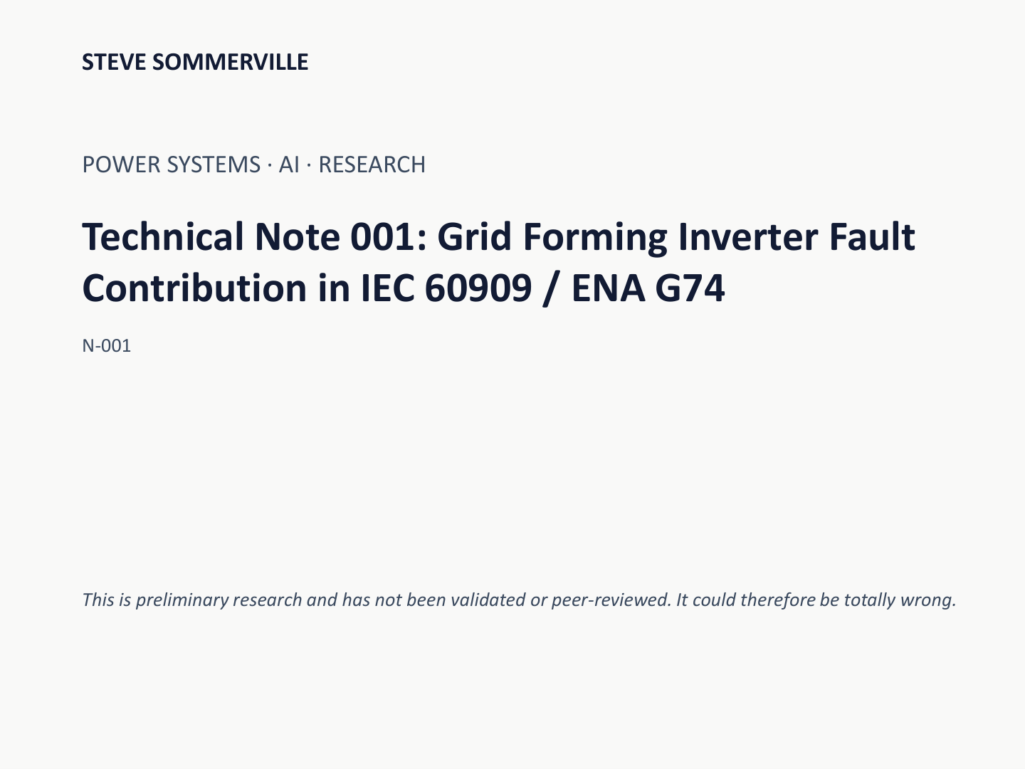 First page of Parametric Analysis of a Grid Forming Inverter Fault Contribution